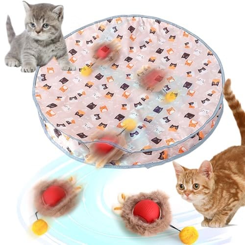 Cat Bat Toys Ball for Indoor Adult Cats,Fast Rolling & Motion Activated Chirping,Interactive Automatic Cat Toy Games,Hide and Seek Mouse Catching Game,Kitten Toys/Automatic Cat Toy Fast Rolling Ball