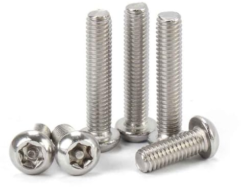 AYYSSM 10/50 Stück M3 M4 M5 M6 Sechslappenknopf aus Edelstahl, runder Kopf mit manipulationssicherem Stift, Diebstahlschutz, Sicherheitsschraube(25mm,10pcs M5)