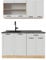 Vicco Singleküche R-Line, Weiß Landhaus/Goldkraft Eiche, 140 cm, AP Anthrazit