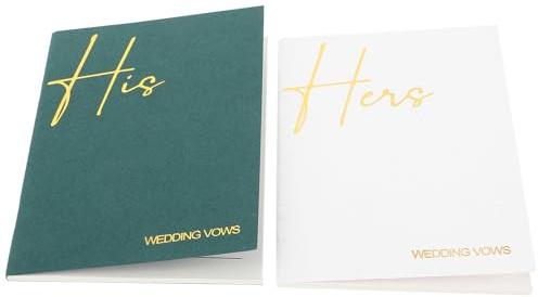 ULTECHNOVO 2 Stück Hochzeitseid Notizbuch aus Papier für Brautpaar mit Eleganten und Modernen Gelübdekarten als Andenken zur Hochzeitszeremonie zum Bewahren der Ehegelübde
