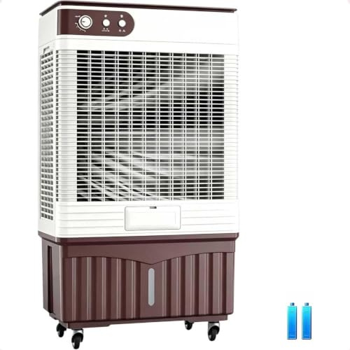 Raffreddatore d'Aria Industriale Evaporativo 70L Raffreddatore A Palude Volume d'aria 7000M³/H Motore In Rame Puro 3 Velocità Oscillante 120° Raffreddamento Portatile Ventilatore Per 70 Mq 70L