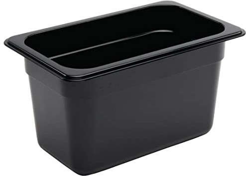 Vogue 1/4 Gastronorm Container 150mm 3.7 Litre Black Catering Food Storage Pan