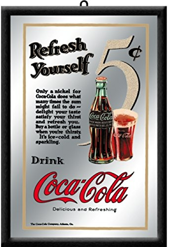 Nostalgic Art 80717 Bier und Spirituosen Coca-Cola 5 Cent, Spiegel, 20 x 30 cm