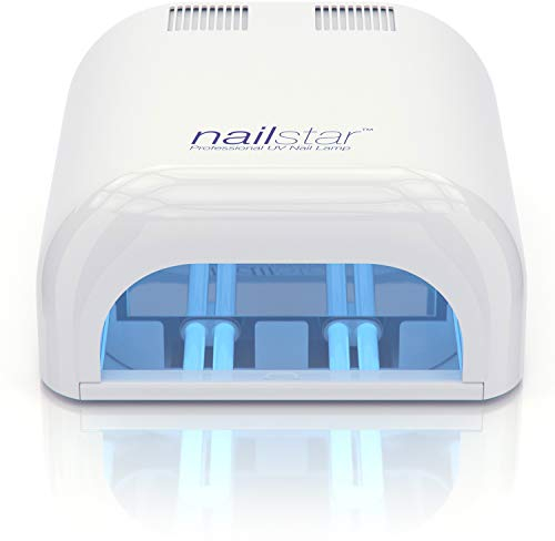 Nailstar 36 Watt Professional UV Nail Lamp Gel Nail Lamp for Gel Nails with 120 and 180 Second Timers + 4 x 9W Bulbs Included