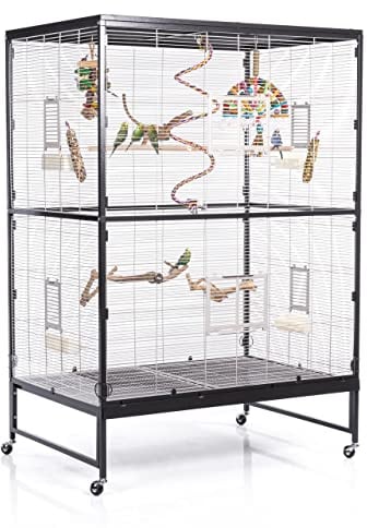 Montana Cages | Vogelvoliere Voliere Vogelkäfig Vogelhaus Käfig XXL ca. 120 x 81 x 180 cm Casa 120 - Antik/Platinum
