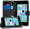 TypeandColor® iPhone 5C Black Leather Flip Wallet Slim Case Cover Pouch With Card Holder For Apple iPhone 5C and Screen Protector With Polishing Cloth And Stylus Pen (Black)
