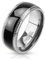 Paula & Fritz® Ring aus Edelstahl Chirurgenstahl 316L schwarzer Streifen und g...