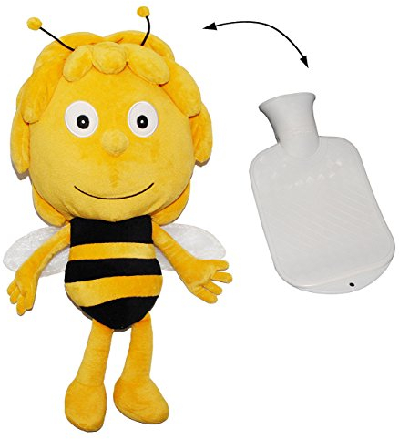 alles-meine.de GmbH Set: großes XL Kuscheltier incl. Wärmeflasche - die Biene Maja - mit Plüsch Bezug - Wärmflasche - wärmen + kühlen - Kinderwärmflasche - Wärmekissen Heizki..