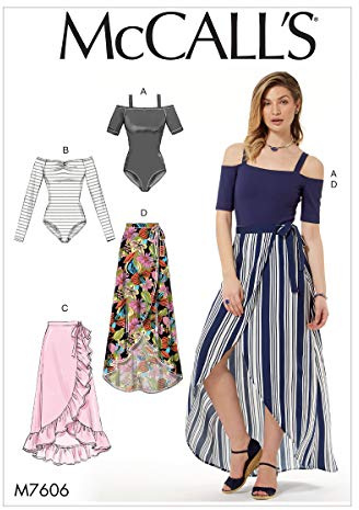 Mccall's Patterns 7606 ZZ Misses Bodysuits and Skirts, Multi-Colour, Large/2X-Large