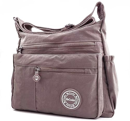 Foino Kuriertasche Damen Umhängetasche Lässige Schultertasche Mode Sporttasche Design Reisetasche Leicht Taschen Büchertasche Seitentasche für Mädchen Vintage Messenger Bag