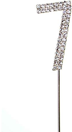 7 Silver Diamond Sparkley Cake Topper Number Year For Mans Boys Womens Girls Birthday Anniversary Party Decorations