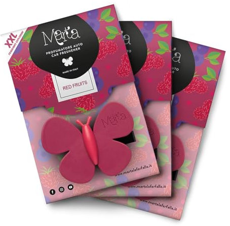 Marta La Farfalla Red Fruits XXL Auto-Lufterfrischer, 3-teiliges Set