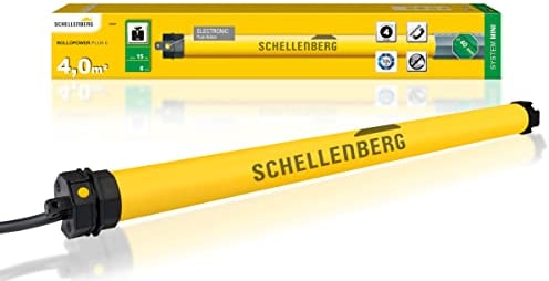 Schellenberg persianas 20407 Maxi Plus 6 Nm, Hasta 4 m² de superficie, Motor Tubular para eje 40 mm, Komplettset inkl. Wandhalterung, SW 40 / Zugkraft 15 kg, Mini, 6Nm