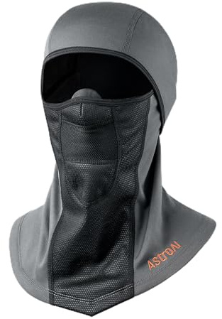 AstroAI Ski Mask Windproof Balaclava for Cold Weather, Winter Face Mask Breathable Stretchable for Skiing, Snowboarding, Gray