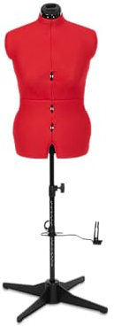 Adjustoform FG305 Sew Simple Schneiderpuppe, Nähpuppe, 8 verstellbare Teile, Größen 44 bis 50, Medium, Mohnrot, Mohnblumenroter Nylonstoff, Rot (Poppy Red), M