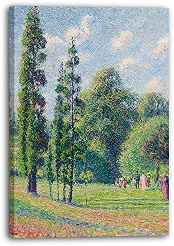 Printed Paintings Leinwand (70x100cm): Camille Pissarro - Kew Garden, London, in der Nähe eines Teiches