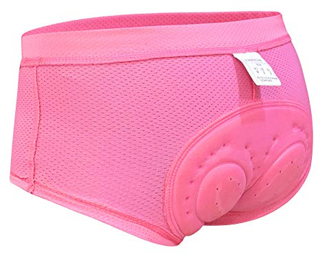 WOSAWE sous-vêtements de Vélos pour Femme 3D Rembourré Respirant Cuissard de Cyclisme Séchage Rapide Caleçon de VTT (Rose L)