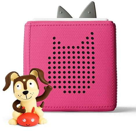 Toniebox - Juego de iniciación de reproductor de audio con cachorro de tiempo de reproducción, escucha, aprende y juega con una caja pequeña abrazable, color rosa
