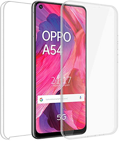 Tumundosmartphone Housse Double Transparente Pc + TPU Full Body 360 pour Oppo A54 5G / A74 5G