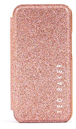 Ted Baker Mirror Folio Case for iPhone 13/14 - Rose Gold Glitter