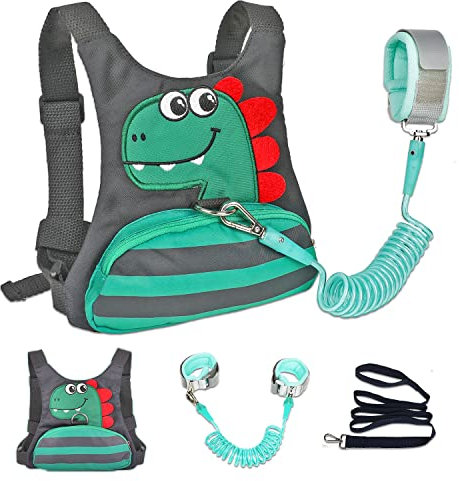 Kleinkind-Leine für Kinder, Baby-Kindergeschirr mit Anti-Verlust-Handgelenk-Verbindung für Jungen/Mädchen (schwarz)