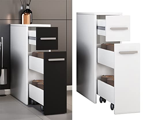 VCM Holz Midischrank | Nischenschrank | Maße: H. 61 x B. 20 x T. 45 cm | Raumteiler | 2 Schubladen - Zalo