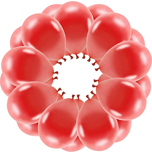 25 rote Luftballons Metallic Eco Ballons Rot Made in EU Deko Geburtstag Eröffnung Valentinstag Hochzeit Party rote Ballons aus Naturkautschuk Helium geeignet
