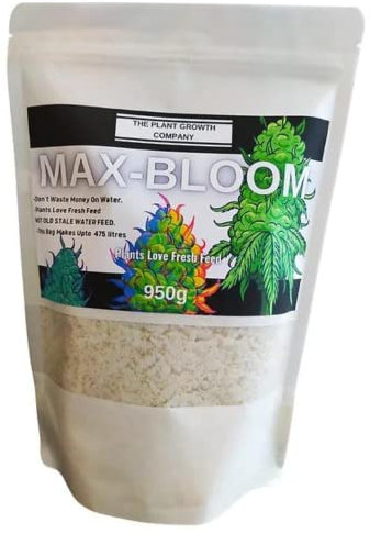 Max-Bloom Powder - Dry Hydroponic Nutrients For Flowers, Vegetables & Hydroponic Plants - Water Soluble NPK 5-15-14 B-Feed - Fresh Nutrition Blend for All Life Stages - 950g
