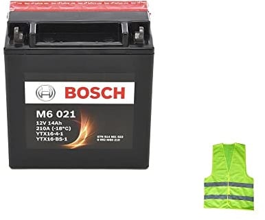 Kompatibel mit Suzuki VS - VS GL Intruder 1400 ab Baujahr 1989 Batterie Bosch YTX16-BS-1 M60210 Motorradbatterien 14 Ah Ampere 12 Volt bereit für den Einsatz 150 x 87 x 161 mm