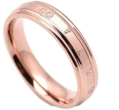 Ayoiow FEDI Nuziali Titanio Oro Rosa FEDI Nuziali Mantra