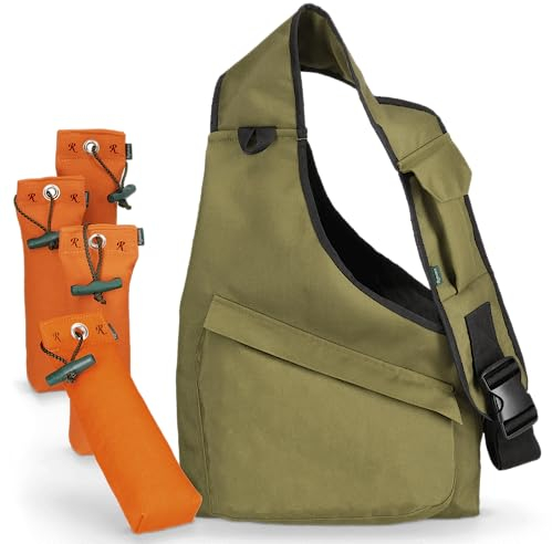 Romneys Dummytasche Sidemount inkl. 4 Standard-Dummies | Dummytasche Sidemount Standard-Dummy | Ideal für das Hundetraining (orange)