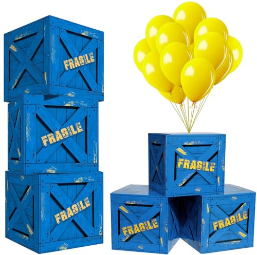 Qilery 16 Pcs Military Supply Loot Drop Box Party Favors with Balloons