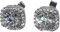 Jette Halo Damen Ohrstecker mit Markengravur in S925 Sterlingsilber mit 2 x 1.0 Karat Moissanit in Brillant Form