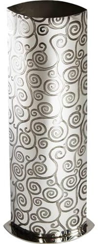I LUV LTD Groß 10 inch Zinn Vase für Blumen Überall mit Lebensbaummuster Geprägt Hell Poliert Beenden Wohnaccessoires Lieferung im Karton