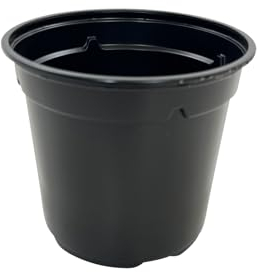 Oakland Gardens 13cm Plant Pots Black Plastic Tall Deep Full Size Flower Pot 5 Seedling Pot- Pack of 10