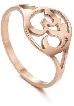 Indisches Yoga Om Fingerringe Edelstahl Mandala Gothic Talisman Amulett lässiger Ring Schmuck Geschenk für Frauen Mädchen