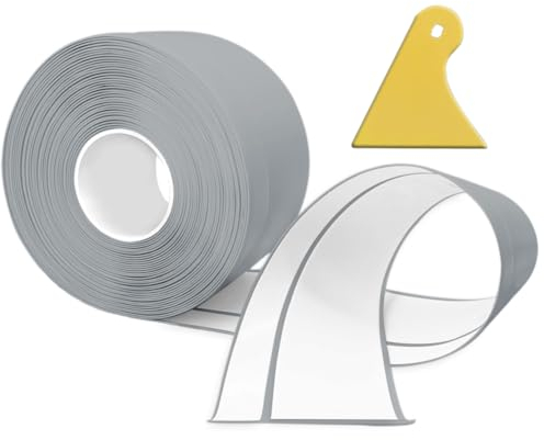 Weichsockelleiste Selbstklebend, 12M PVC küchenabschlussleiste 50x20mm, Sockelleiste Selbstklebende für Küche und Badezimmer 5x2 grau