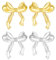 Schleifen Ohrringe Damen, Gold Silber Bow Earrings Chunky Ohrringe Gold, Hypoallergene Bow Ohrringe Ribbon Earrings Gold, Muttertag Geburtstags Schleifen Schmuck Dupes Ohrringe Geschenke für Frauen