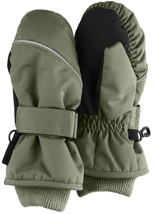 Sterntaler Fäustlinge mit Daumen, Thinsulate-Inlet und Klettverschluss, wasserdicht - Unisex Accessoires für Babys & Kleinkinder - warm und funktional -Handschuhe - mattgrün, Gr. 2