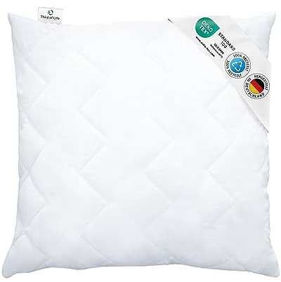 Kissen 50x50 VERDA – 100% nachhaltig & kuschelig weich, Kissen-Füllung aus recycelten Materialien, Ideal als Dekokissen, Sofa-Kissen, Couch-Kissen, Orthopädisches Kopfkissen 50 x 50 für Allergiker