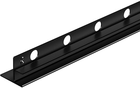 Balneo Duschleiste Edelstahl Zuschneidbar - Gefälleprofil Keil-Profil Duschleiste Edelstahl - Zuschneidbar für die Duschkabine - Leicht zu reinigen - Sicher - Rechts - 1,1x170x3 cm - Schwarz