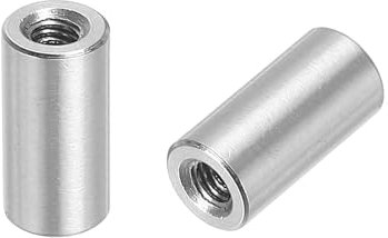 QUARKZMAN 10Pz Dadi Connettore Rotondo M4, Dado Accoppiamento Acciaio Inossidabile 304 Lunghezza 12mm/0.47 Dado Perno Barra Asta Manicotto Lunghezza Staffa Dado Asta M4x12x6mm