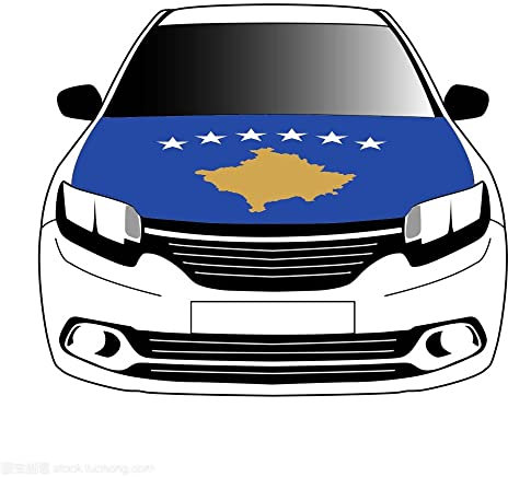 Kosovo-Motorhaubenbanner Für Männer, Zum Aufstecken, Waschbar, Superelastisch, Wetterfester Stoff, Nicht Klebendes Banner, 3,5 X 5 Fuß, Passend Für Die Meisten Motorhaubenflaggen Von Autos