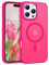 VENINGO Magnetic for iPhone 16 Pro Max Case, Compatible with Mag Safe Matte Translucent TPU Bumper Shockproof 360 Protective Slim Case for iPhone 16 Pro Max, Hot Pink
