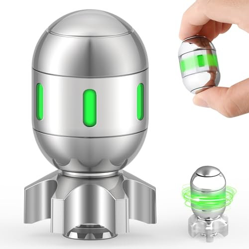 Cool Nuclear Bomb Fidget Spinner Age 3+ For Kids Adults, Metal Fidget Gadget Kinetic Desk Toy, Spaceship Finger Hand Spinner Fingertip Gyro Goody Bag Fillers Fun Idea Gift Prize For Boys Girls