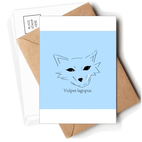 Arctic Fox Schöne weiße Art Deco Fashion Postkarten Umschläge Blanko Notizkarten Versand