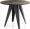 WFL GROUP Table De Salle à Manger Ronde De Style Industriel - Moderne - Extensible De 90 Cm à 130 Cm - Pieds Métalliques Noirs - Compact pour Petite Cuisine Ou Salon - Gris Béton Foncé