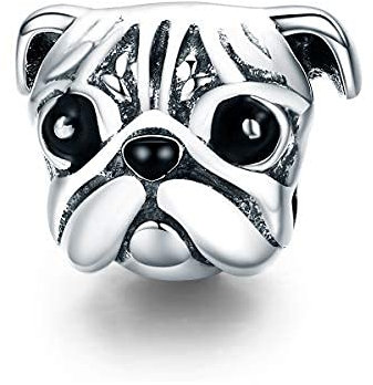 Armband Charm Bead Mops Welpe DIY Charm 925 Sterling Silber passend für Pandora Armband Halskette, Europäisches Charms Armband