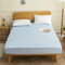 180x200cm Spannbetttuch Baumwolle Polyester, Bettlaken Boxspringbett Wasserabweisend Einfarbig Hellblau Spannleintuch Matratzenhöhe 5-20cm