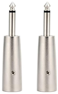 Conectores XLR de 3 Pines, Profession 3 Pines XLR Hembra a Conector Hembra de 6,35 mm, Enchufe de Cable de Micrófono, Adaptador XLR a Jack Mono, Adaptador de Micrófono de Audio Estéreo,2 Piezas